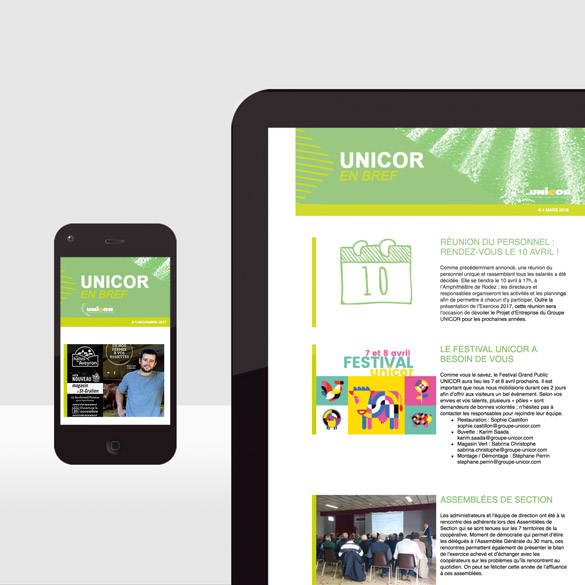 Unicor – e-mailing interne