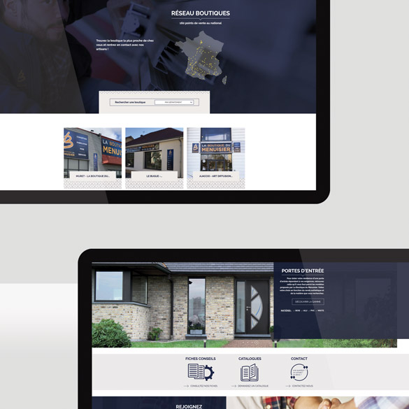 Site portail de la boutique du menuisier