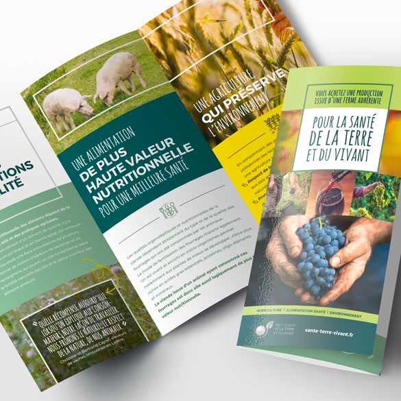 Pour la Sante de la Terre et du Vivant – Supports print, dépliants et panneaux A2